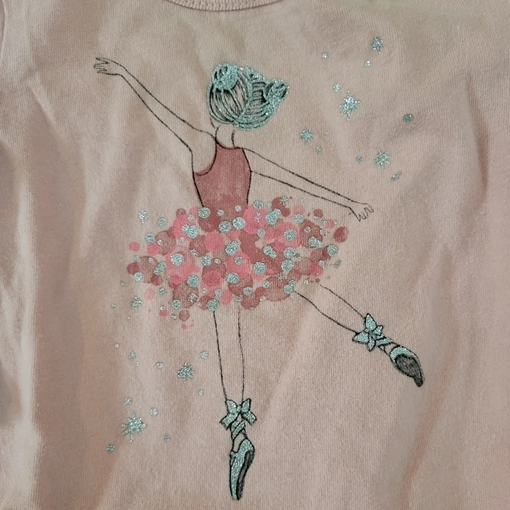 Carters pink ruffle bottom ballerina long sleeve shirt 9m